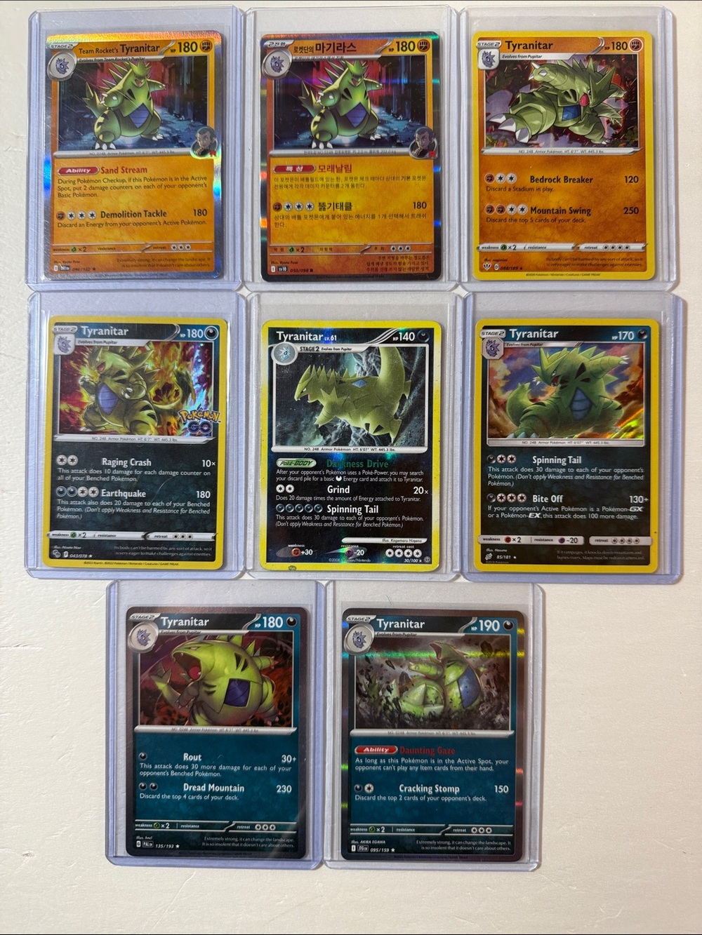 Pokemon Tyranitar Holo Card Lot – Green and Yellow Accents